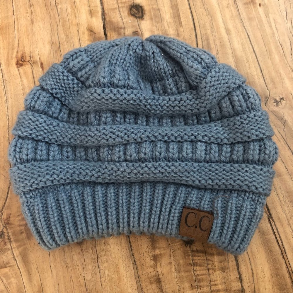 Grey Blue C.C Beanie
